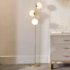 Asterope White Orb And Gold Metal Floor Lamp