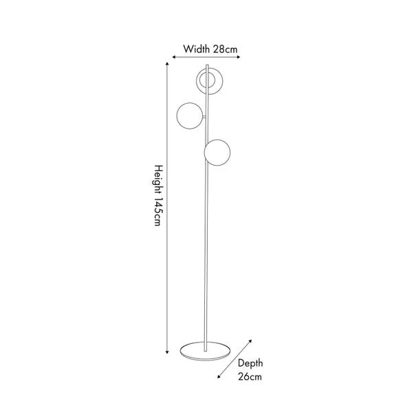 Asterope White Orb And Gold Metal Floor Lamp 5 Asterope White Orb And Gold Metal Floor Lamp - Image 5