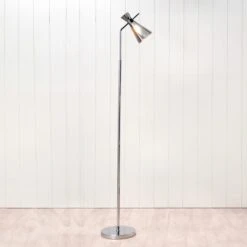 Monroe Waisted Glass And Metal Floor Lamp