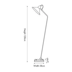 Canton Matt Black And Brass Metal Cone Floor Lamp -Lighting Sale Store 30909432 alt05