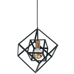 Alessio Matt Black Metal Cube Pendant Light -Lighting Sale Store 30909444 alt02