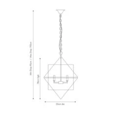 Sirius Antique Silver Metal 4 Light Cube Pendant Light -Lighting Sale Store 30909449 alt03