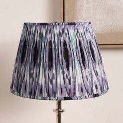 Izara Ikat Patterned Gathered Tapered Lamp Shade -Lighting Sale Store 30909523