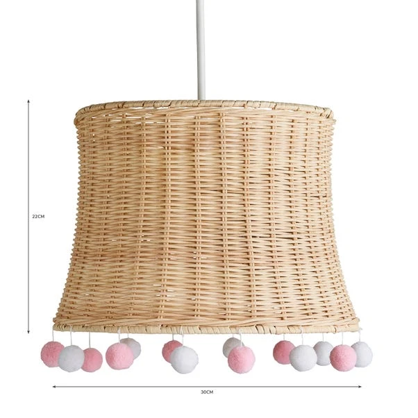 Fiesta Rattan Pom Pom Easy Fit Pendant Shade 5 Fiesta Rattan Pom Pom Easy Fit Pendant Shade - Image 5