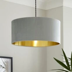 Ari Velvet Drum Lamp Shade -Lighting Sale Store 30916711