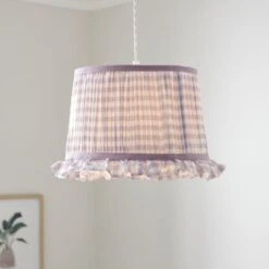 Carys Frilled Gingham Drum Lamp Shade 35 Carys Frilled Gingham Drum Lamp Shade -Lighting Sale Store 30923633