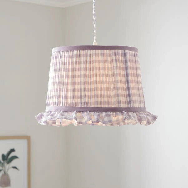 Carys Frilled Gingham Drum Lamp Shade 16 Carys Frilled Gingham Drum Lamp Shade - Image 16