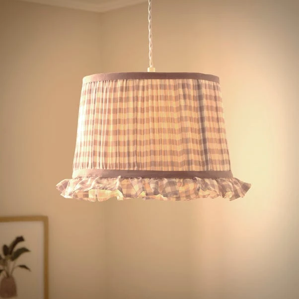 Carys Frilled Gingham Drum Lamp Shade 17 Carys Frilled Gingham Drum Lamp Shade - Image 17