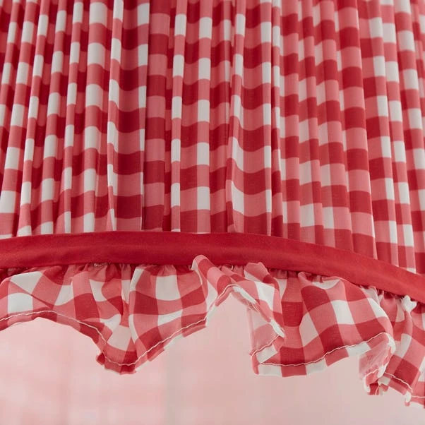 Carys Frilled Gingham Drum Lamp Shade 13 Carys Frilled Gingham Drum Lamp Shade - Image 13