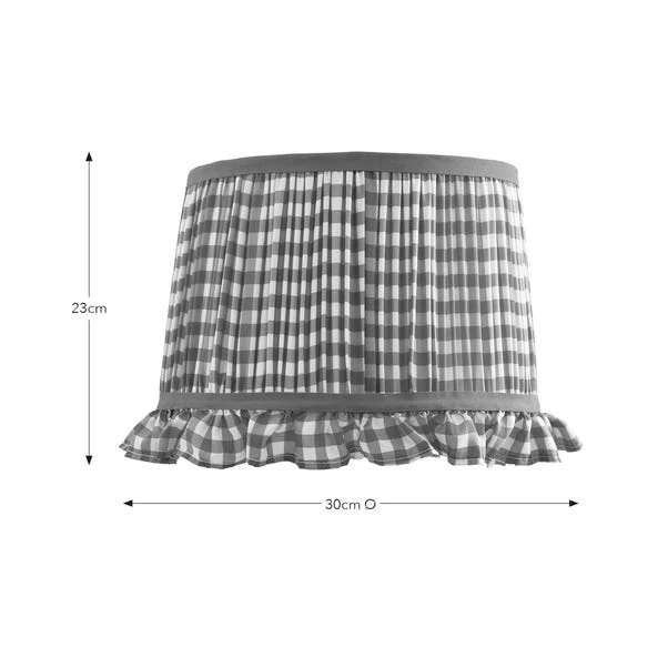 Carys Frilled Gingham Drum Lamp Shade 15 Carys Frilled Gingham Drum Lamp Shade - Image 15