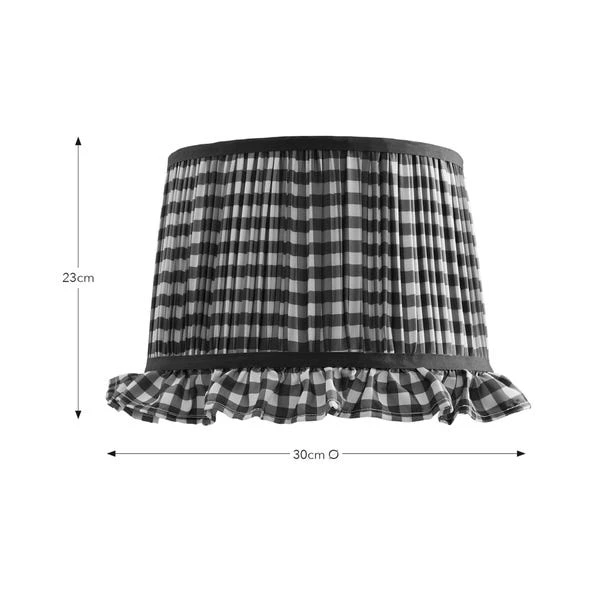 Carys Frilled Gingham Drum Lamp Shade 10 Carys Frilled Gingham Drum Lamp Shade - Image 10