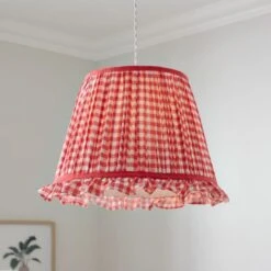 Carys Frilled Gingham Lamp Shade -Lighting Sale Store 30923638