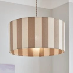 Beatrice Stripe Shallow Drum Lamp Shade -Lighting Sale Store 30923656