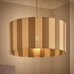 Beatrice Stripe Shallow Drum Lamp Shade -Lighting Sale Store 30923656 alt01