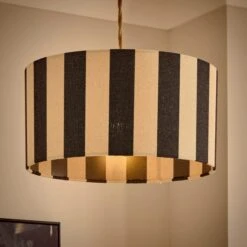Beatrice Stripe Shallow Drum Lamp Shade -Lighting Sale Store 30923659 alt01