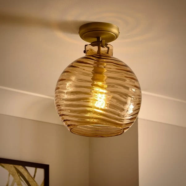 Amber Wave Semi Flush Ceiling Light 2 Amber Wave Semi Flush Ceiling Light - Image 2