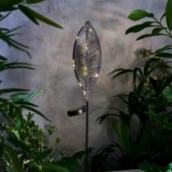 Lighting Sale Store 30 15 LED Solar Metal Leaf Stake Light